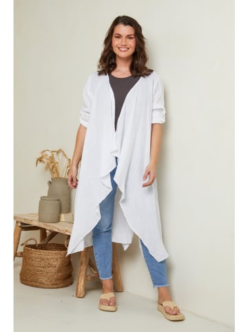Curvy Lady Linnen cape wit