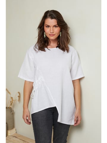 Curvy Lady Lniana koszulka w kolorze białym