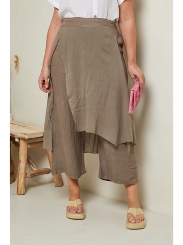 Curvy Lady Leinen-Hose in Taupe