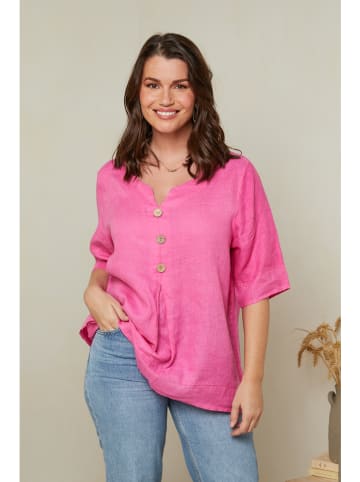 Curvy Lady Linnen blouse roze