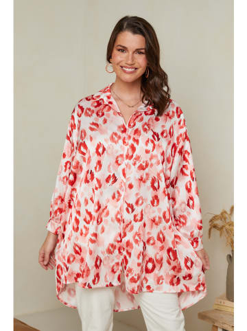 Curvy Lady Blouse rood/wit
