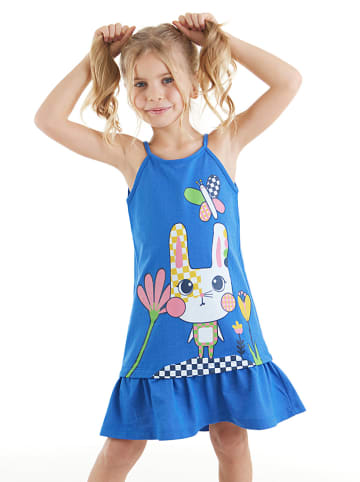 Denokids Sukienka "Flower Rabbit" w kolorze niebieskim