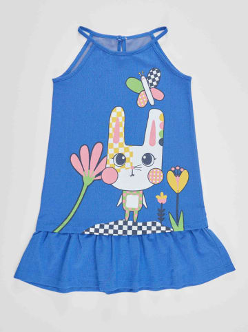 Denokids Sukienka "Flower Rabbit" w kolorze niebieskim