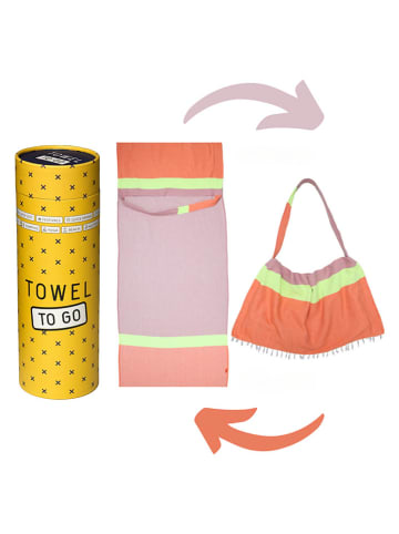 Towel to Go 2in1-Strandtuch und Tasche in Orange/ Rosa - (L)180 x (B)100 cm