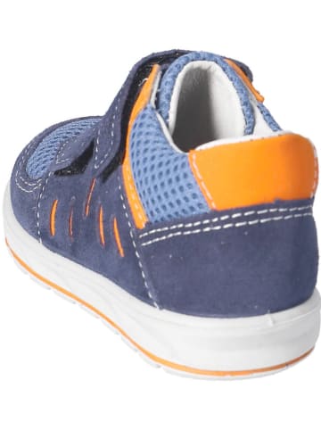 PEPINO Leder-Sneakers "Nuro" in Dunkelblau/ Orange