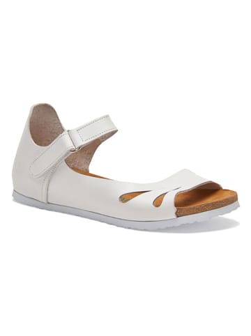 Comfortfusse Leder-Sandalen in Weiß