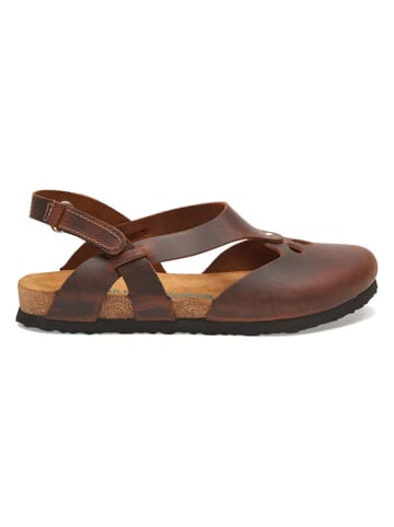 Comfortfusse Leren sandalen bruin