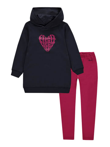 ESPRIT 2-delige outfit zwart/roze