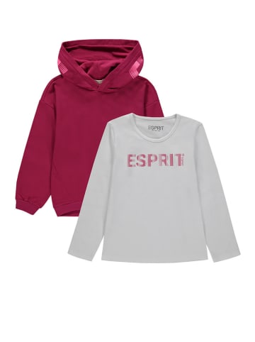 ESPRIT 2tlg. Outfit in Pflaume/ Weiß