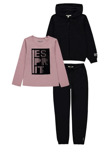 ESPRIT 3-delige outfit zwart/lichtroze