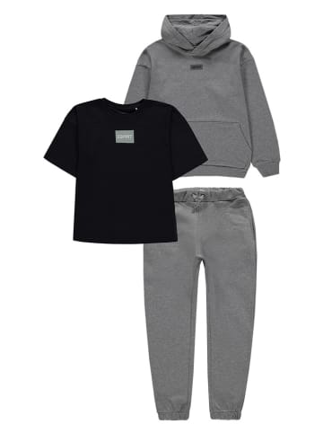 ESPRIT 3tlg. Outfit in Grau/ Schwarz
