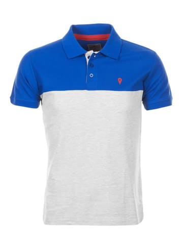 Peak Mountain Poloshirt "Caloste" in Blau/ Weiß