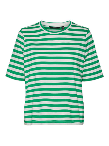 Vero Moda Shirt "Molly" in Grün/ Weiß