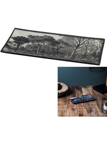 Ethnical Life Dekoschale "Black forest" in Schwarz/ Weiß - (B)21 x (T)10 cm