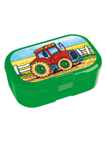 Lutz Mauder Mini-Brotdose "Traktor" in GrÃ¼n - (B)10,5 x (H)4 x (T)6 cm