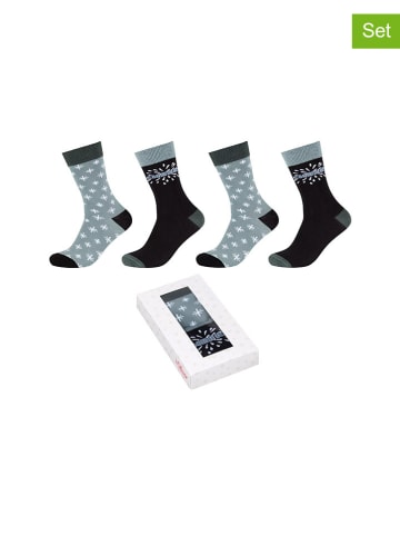 S. Oliver 4er-Set: Socken in Schwarz/ Grau
