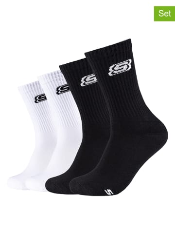 Skechers 4-delige set: sokken zwart/wit