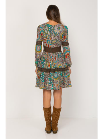 Peace & Love Kleid in Khaki/ Bunt