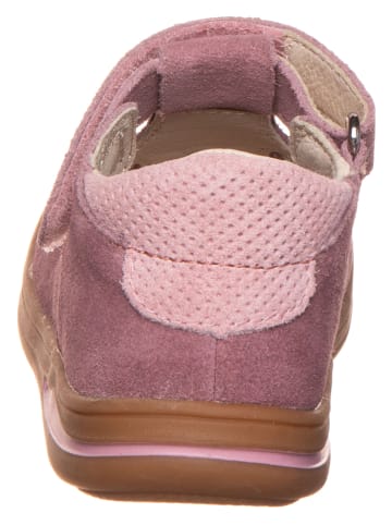 lamino Leren enkelsandalen roze