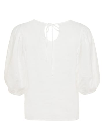 Mexx Lniana bluzka w kolorze białym