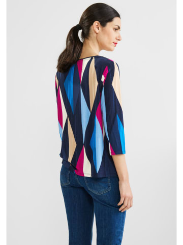 Street One Blouse donkerblauw/roze