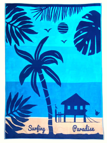 Le Comptoir de la Plage Strandlaken "Relax - Harrington" lichtblauw/blauw - (L)180 x (B)140 cm