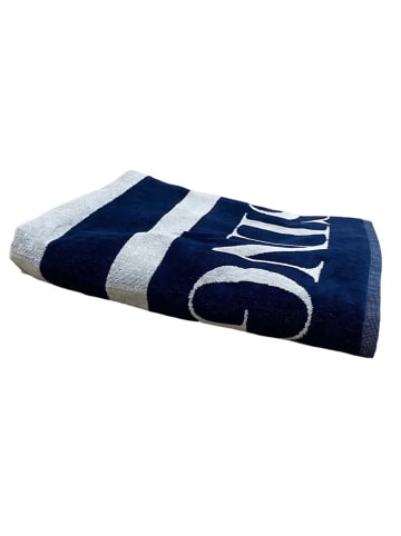 Le Comptoir de la Plage Strandtuch "Relax - Oceanside" in Blau/ Weiß - (L)180 x (B)140 cm