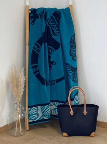 Le Comptoir de la Plage Ręcznik plażowy "Kaly" w kolorze niebieskim - 180 x 140 cm