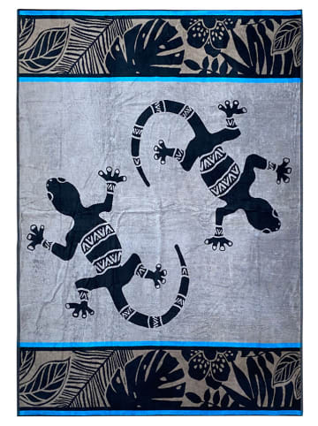 Le Comptoir de la Plage Strandtuch "Vacancia - Escondido" in Grau - (L)180 x (B)140 cm