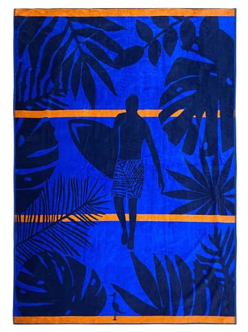 Le Comptoir de la Plage Ręcznik plażowy "Vacancia - Sunday" w kolorze niebieskim - 180 x 140 cm