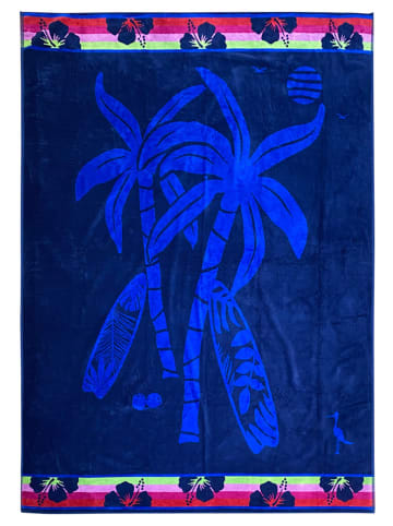 Le Comptoir de la Plage Strandtuch "Copacabana - Vegas" in Dunkelblau - (L)180 x (B)140 cm