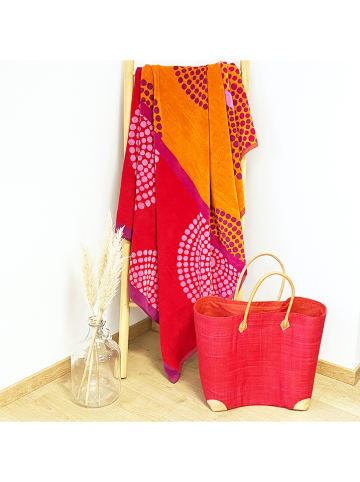 Le Comptoir de la Plage Strandlaken "Copacabana - Spirale" rood/oranje - (L)180 x (B)140 cm