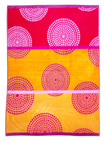 Le Comptoir de la Plage Strandlaken "Copacabana - Spirale" rood/oranje - (L)180 x (B)140 cm