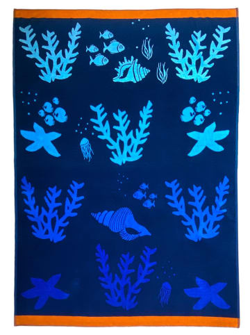 Le Comptoir de la Plage Ręcznik plażowy "Bora Bora - Algas" w kolorze granatowym - 180 x 140 cm