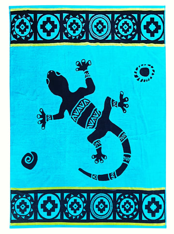Le Comptoir de la Plage Ręcznik plażowy "Bora Bora - Guadalmar" w kolorze błękitnym - 180 x 140 cm