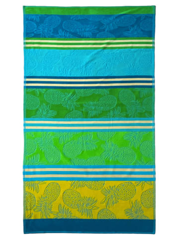 Le Comptoir de la Plage Strandtuch "Coloradas - Cancun" in Grün/ Hellblau/ Blau - (L)170 x (B)90 cm