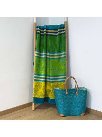 Le Comptoir de la Plage Strandlaken "Coloradas - Cancun" groen/lichtblauw/blauw - (L)170 x (B)90 cm