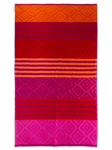 Le Comptoir de la Plage Strandtuch "Coloradas - Monterrico" in Pink/ Rot/ Orange - (L)170 x (B)90 cm