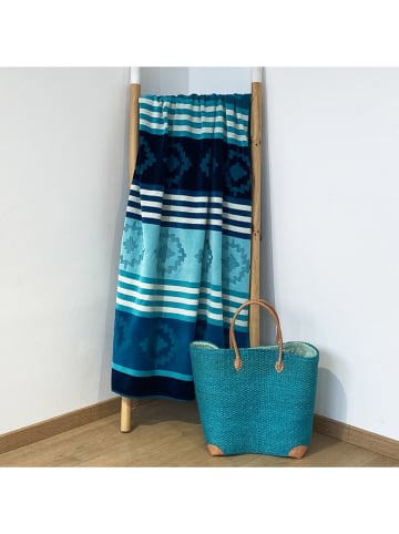 Le Comptoir de la Plage Ręcznik plażowy w kolorze niebiesko-błękitnym - 170 x 90 cm