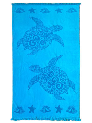 Le Comptoir de la Plage Ręcznik plażowy "Deco - Atoll" w kolorze błękitnym - 170 x 90 cm