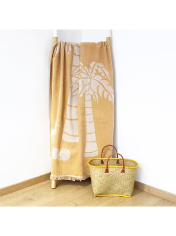 Le Comptoir de la Plage Strandtuch "Deco - Cocobeach" in Orange - (L)170 x (B)90 cm