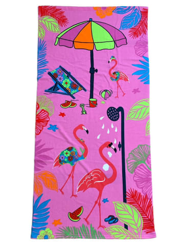 Le Comptoir de la Plage Ręcznik plażwoy "Girly" w kolorze jasnoróżowym ze wzorem - 140 x 70 cm