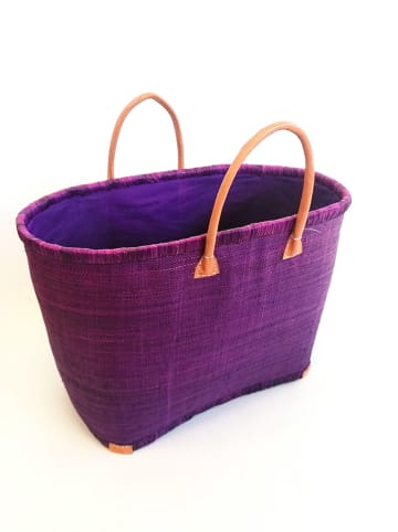 Le Comptoir de la Plage Strandtasche "Morondava" in Lila - (B)52 x (H)35 x (T)22 cm