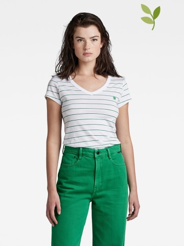 G-Star Koszulka w kolorze biało-zielonym