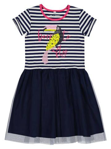 Topo Jurk donkerblauw/wit