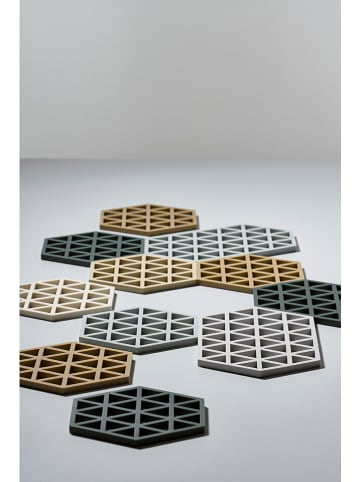 Zone Denmark Podkładki (2 szt.) "Triangles" w kolorze kremowym - Ø 16,5 cm