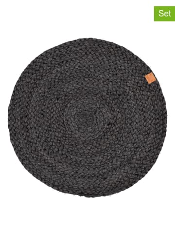 SÖDAHL 2er-Set: Tischsets "It´s all" in Anthrazit - Ø 35 cm