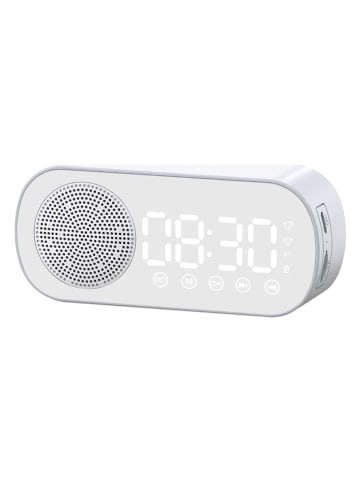 Platyne Wecker mit Bluetooth-Lautsprecher in Weiß