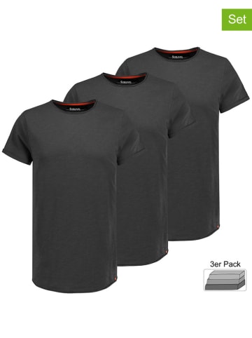 Authentic Style 3er-Set: Shirts in Anthrazit