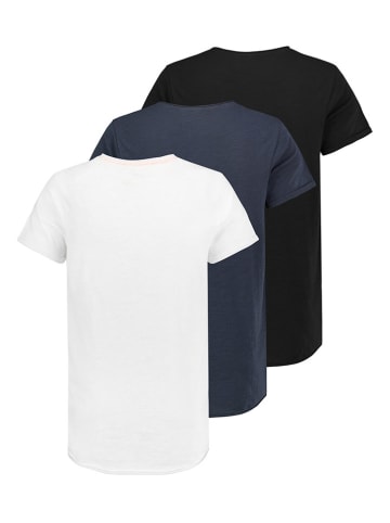 Sublevel 3er-Set: Shirts in Weiß/ Blau/ Schwarz